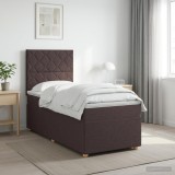 Cumpara ieftin Pat boxspring cu saltea Maro inchis 80 x 200 cm Tesatura