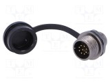 Soclu ST12 WEIPU tată PIN: 9 IP67 3A 125V lipire 0,75mm2 -25&divide;85&deg;C