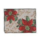 Napron cu imprimeu floral si tematica de Craciun