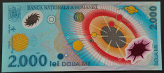 Bancnota ECLIPSA in FOLDER BNR UNC 2000 lei - ROMANIA, anul 1999 *cod 902 foto