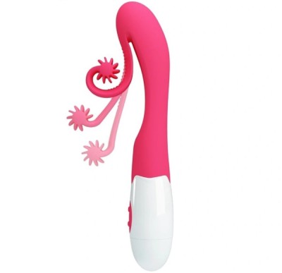 Vibrator Rabbit Snail Tatianna, 30 Moduri Vibratii, Silicon, Roz, 20 cm foto