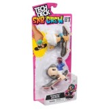 TECH DECK SK8 CREW PACHET 2 SETURI PLITA SI FIGURINA 9.6CM CASCA ALBA SI CASTI GRI