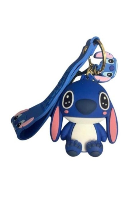 Breloc Stitch din cauciuc, albastru, 10 cm