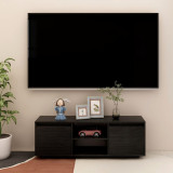 Comodă TV, negru, 110x30x40 cm, lemn masiv de pin, vidaXL