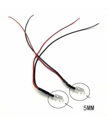 LED 12V 5mm albastru cu fire 20 cm foto