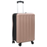 Valiză Pliabilă Carcasă Tare vidaXL, 24 inch, 43x27x66 cm, ABS, Roz Auriu - Troler Elegant și Rezistent