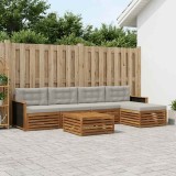 vidaXL Set de canapele de exterior 6 pcs Natural și gri deschis 3383254
