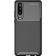 Husa Telefon Silicon Huawei P30 Black Carbon Autofocus