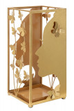Suport pentru umbrele Glam Face, Mauro Ferretti, 24x22.5x48.5 cm, fier, auriu
