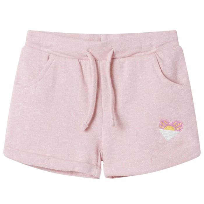 Pantaloni scurți pentru copii cu șnur, roz deschis combinat, 116