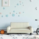 vidaXL Canapea pentru copii, crem, 70x45x30 cm, piele ecologică