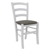 Scaun Paesana - cadru alb - stofa E30 - gri