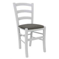 Scaun Paesana - cadru alb - stofa E30 - gri