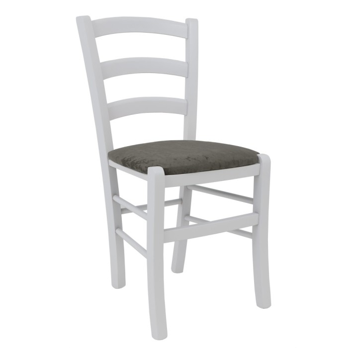 Scaun Paesana - cadru alb - stofa E30 - gri