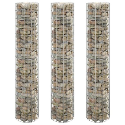 Gossi strat inaltat gabion 3 buc. &amp;Oslash;30x150 cm otel galvanizat circular foto