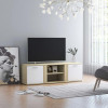 VidaXL Comodă TV, alb și stejar Sonoma, 120 x 34 x 37 cm, PAL