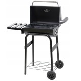 Gratar pe carbuni cu capac, termometru si raft lateral, 83x41x116 cm