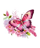 Sticker Decorativ Fluture Roz 69cm, Autocolant PVC, Tema Jungla, Detasabil, Autoadeziv, Decoratiuni Casa, Usa