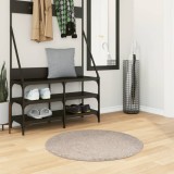 vidaXL Covor pufos &quot;PAMPLONA&quot; cu fire &icirc;nalte, bej modern, &Oslash; 80 cm