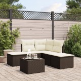 Gossi set canapele de gradina cu perne, 6 piese, maro, poliratan