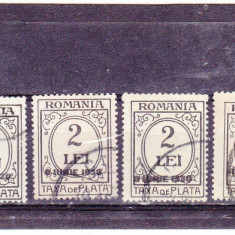 ROMANIA 1930 TAXA DE PLATA SUPRATIPAR 8 IUNIE 1930 SERIE STAMPILATA+ VARIETATI