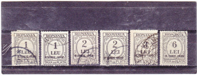 ROMANIA 1930 TAXA DE PLATA SUPRATIPAR 8 IUNIE 1930 SERIE STAMPILATA+ VARIETATI foto