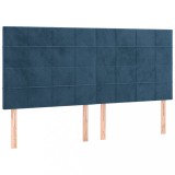 Cumpara ieftin Tablii de pat, 4 buc, albastru inchis, 100x5x78/88 cm, catifea