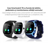 Ceas Smartwatch T8 cu Functie Apelare, SMS, Camera, Bluetooth, Pedometru,