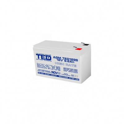 Acumulator AGM VRLA 12V 9,6A High Rate 151mm x 65mm x h 95mm F2 TED Battery Expert Holland TED003324 (5) foto