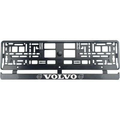 Set 2 bucati, suport numar inmatriculare carbon VOLVO foto
