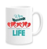 Cana alba personalizata &quot;where there is love there is life&quot;, INOVATIX&reg;. 330ml, Oem