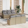 VidaXL Set de canapele pentru grădină 7 pcs Bej și gri 55 x 55 x 37 cm 3354939