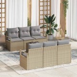 VidaXL Set de canapele pentru grădină 7 pcs Bej, Gri 55 x 55 x 37 cm