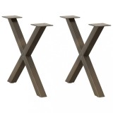 Gossi picioare pentru masuta cafea in forma x 2 buc otel natural otel
