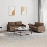 VidaXL Set de canapele cu perne, 2 piese, maro, textil