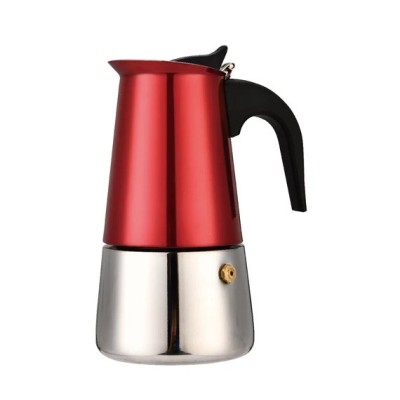 Espressor cu moka Metal Red , din otel inoxidabil, compatibil cu inductie 0,3-0,35 L Handy KitchenServ foto