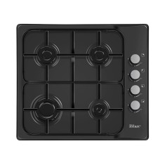 Plita incorporabila Zilan, 7.35 kW, 60 x 50 cm, metal, 4 arzatoare, aprindere electrica, Negru