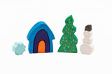 Set de joaca handmade din lemn Marc Toys - Iarna din Poveste, 9 piese