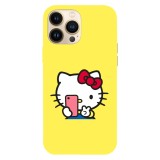 Husa compatibila cu Apple iPhone 15 Pro Max, Viceversa, model Hello kitty selfie , Silicon, TPU, Transparent, Carcasa