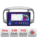 Navigatie Hyundai Accent 2006-2012 B-ACCENT Android Ecran QLED octa core 4+64 carplay android auto KIT-accent+EDT-E309V3