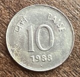 C50 - Moneda foarte veche - India - 10 paise - 1988