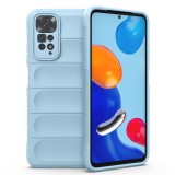 Husa pentru xiaomi redmi note 11 / note 11s, antisoc, margini cu striatii, design minimalist, bleu