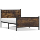 Cumpara ieftin Cadru pat metalic fara saltea, stejar fumuriu, 100x190 cm