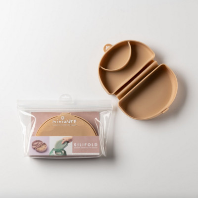 Recipient diversificare hrana bebelusi Miniware Silifold, 100% din silicon alimentar, Almond Butter foto