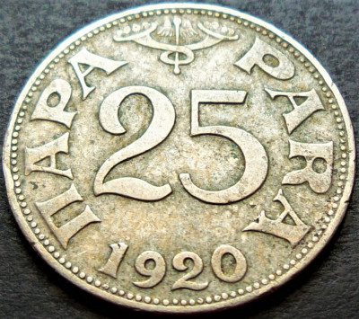 Moneda istorica 25 PARA - YUGOSLAVIA, anul 1920 * cod 2161 B foto