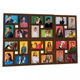VidaXL Ramă foto colaj, maro &icirc;nchis, foto 24x (10x15 cm), MDF
