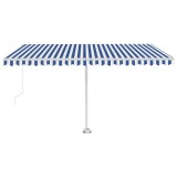 Cumpara ieftin Copertina autonoma retractabila manual, albastru/alb, 400x350cm