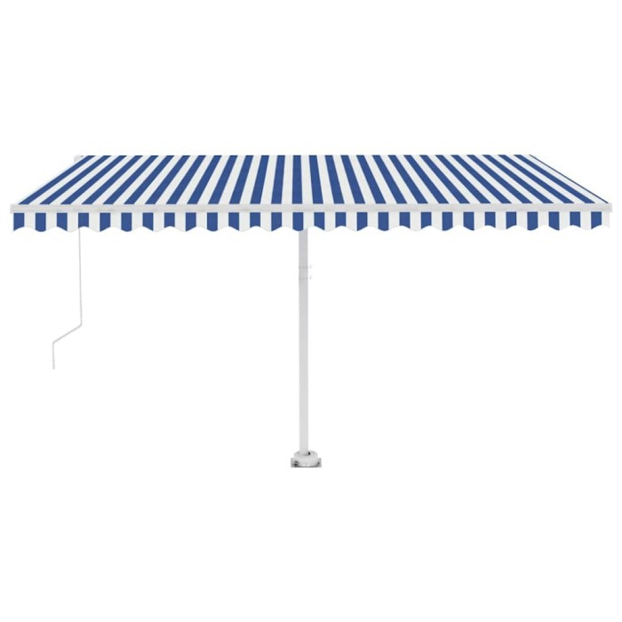 Copertina autonoma retractabila manual, albastru/alb, 400x350cm