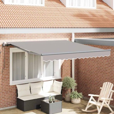 vidaXL Markiza retractabilă , gri deschis, 350x250 cm foto
