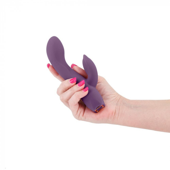 Juilet - Vibrator iepuraș, mov &icirc;nchis, 16 cm